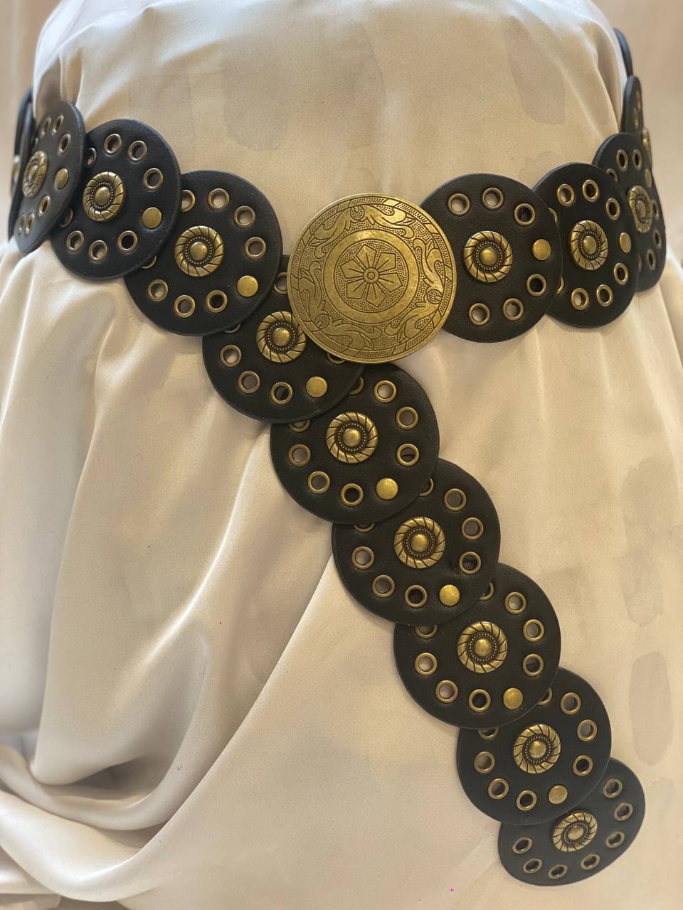 Black with gold belt