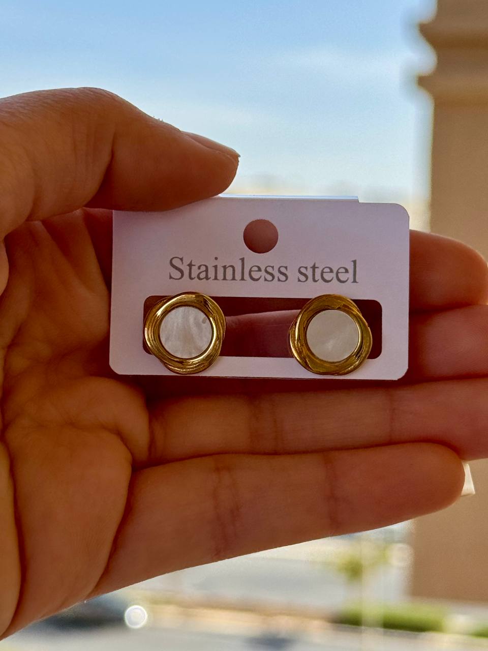 White Circles Earrings