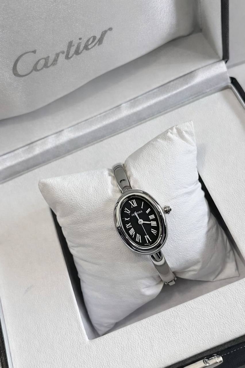 Black with Silver Cartier Watch